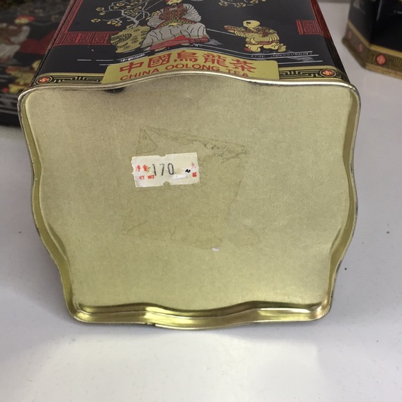 Vintage Asian Tin Tea Containers On Tray Decorative - Picture 10 of 16